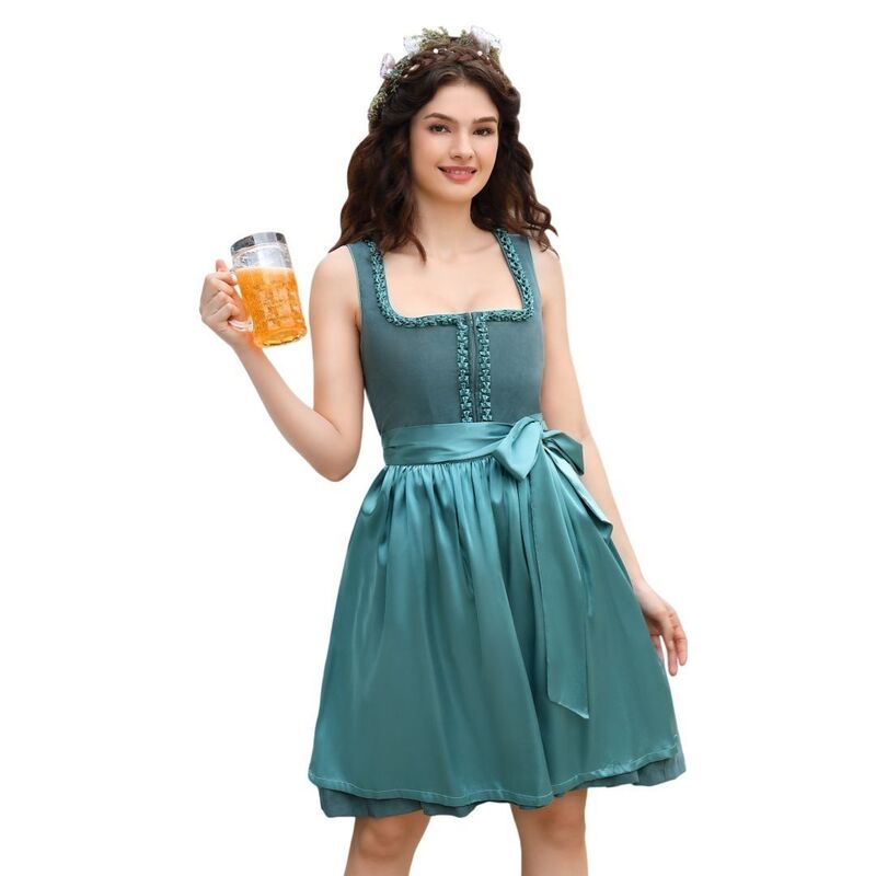 ボディサイズ レディース トップス ワンピース BODDYSIZE Women's 2 Pieces German Bavarian Beer Dirndl Dress Oktoberfest Costume Blue ブルー｜ReVida 店