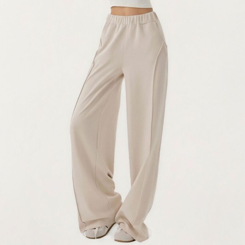 アンナカシ レディース ボトムス 心地好いズボン下 ワイドレッグ ご機嫌酉の方角 Anna-Kaci Women\u0027s High Waist Wide Leg Pants with Soft Stretch Fabric Relaxed Flowing Silhouette Light Beige ベージュ