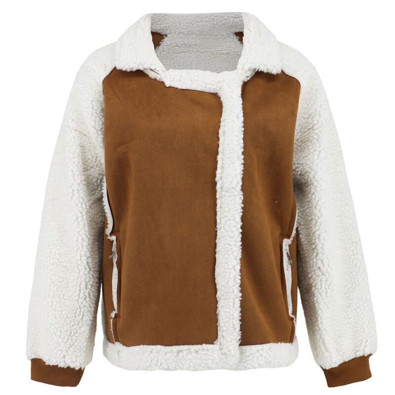 救い主流行り物 レディース アウター 上衣・上衣 スエードクロス 厚地の外套 フリース Yesfashion Women\u0027s Winter Notch Lapel Zip Up Sherpa Fleece Lined Faux Suede Outerwear Jacket Coat Khaki カーキ