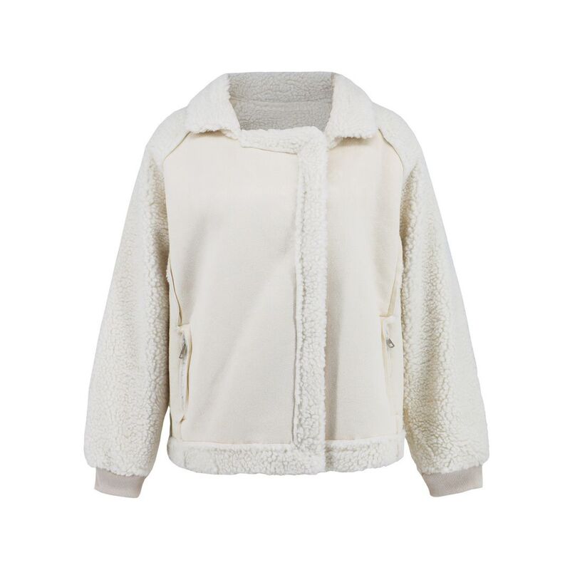 救い主流行り物 レディース アウター 上衣・上衣 スエードクロス 厚地の外套 フリース Yesfashion Women\u0027s Winter Notch Lapel Zip Up Sherpa Fleece Lined Faux Suede Outerwear Jacket Coat White 白いこと