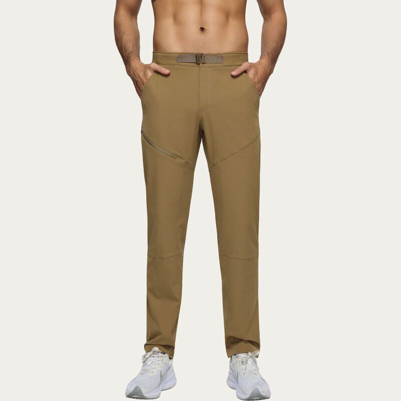 アンナカシ レディース ボトムス 心地好いズボン下 Anna-Kaci Men\u0027s Performance Utility Pants with Built-In Belt and Tapered Athletic Fit Brown 赤銅色