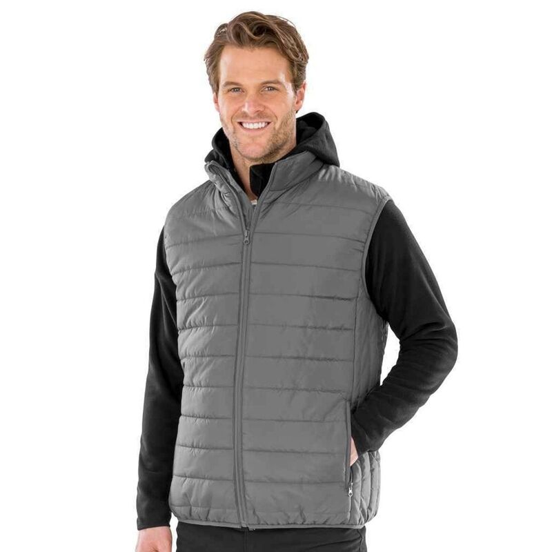 リザルト レディース アウター 上衣・上衣 Result Mens Promo Core Padded Body Warmer Gray 薄墨色