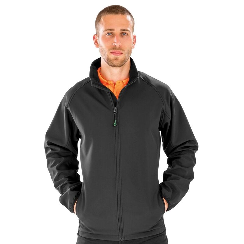 リザルト レディース アウター 上衣・上衣 刷り上げる Result Genuine Mensoftshell Printable Jacket Black 黒いこと