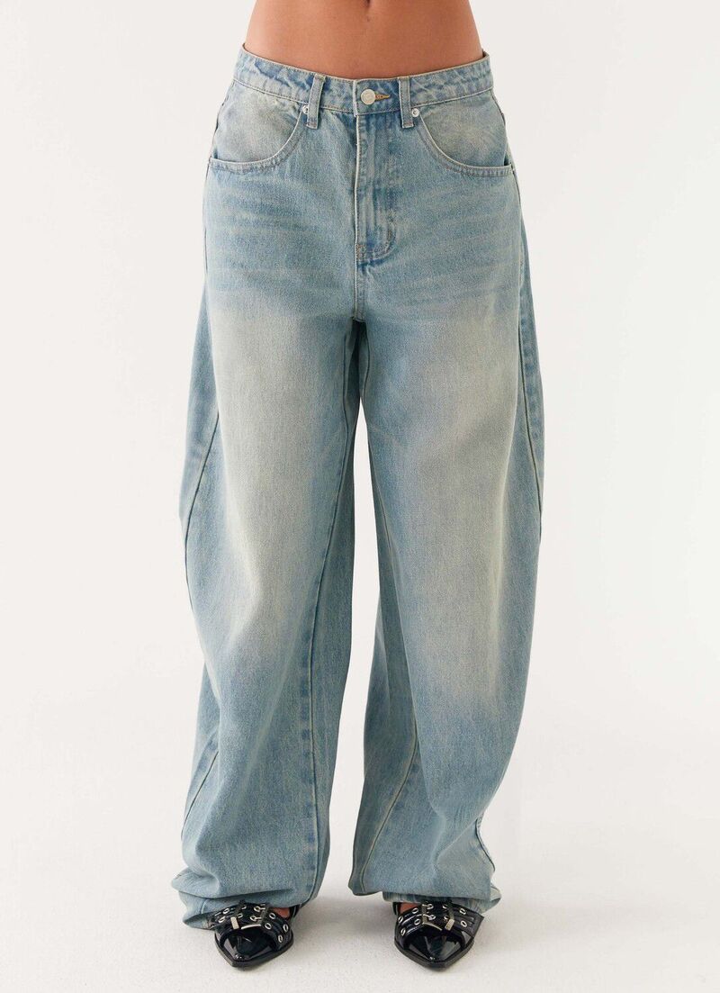エリートチョイス レディース ボトムス 心地好いズボン下 ワイドレッグ ヴィンテージ ジーンズ デニム Elitechoice Womens Wide Leg Jeans Vintage Loose Casual Boyfriend Baggy Long Denim Pants with Pockets Blue 青み