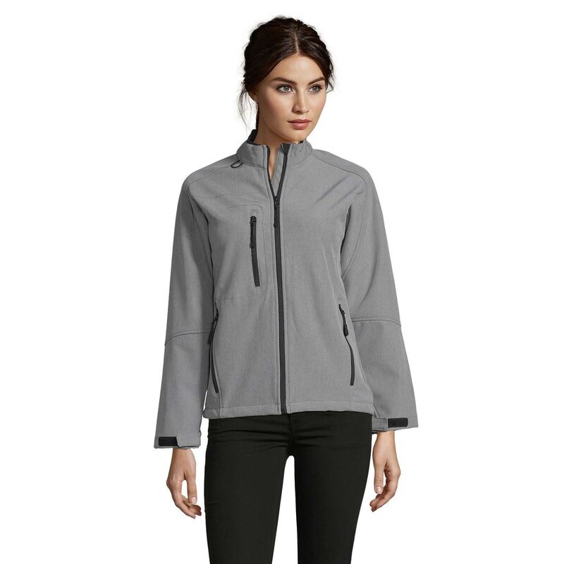 ソルズ レディース アウター 上衣・上衣 SOLS Womens/Ladies Roxy Soft Shell Jacket (Breathable Windproof And Wateresistant) Grey Marl 薄墨色