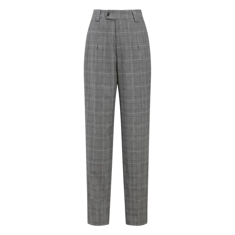 ホンベティ レディース ボトムス 心地好いズボン下 ヴィンテージ Hombety Women\u0027s Houndstooth Pant Vintage Work Plaid Long Trousers Black Grey 黒いこと