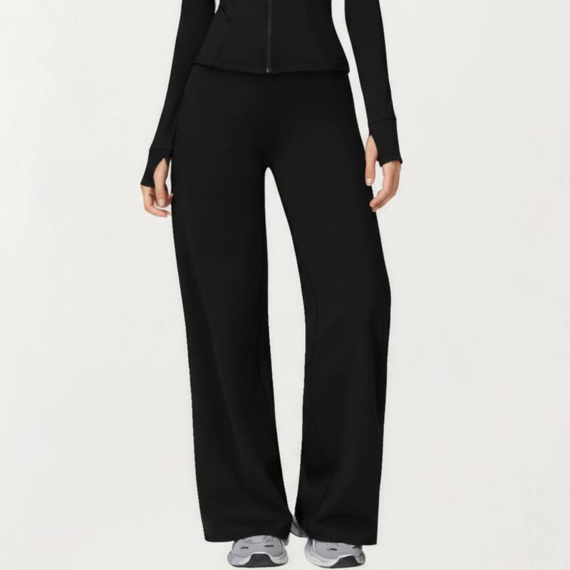 アンナカシ レディース ボトムス 心地好いズボン下 ワイドレッグ ご機嫌酉の方角 Anna-Kaci Women\u0027s High Waist Wide Leg Athletic Pants with Smooth Stretch Fabric and Relaxed Contoured Fit Black 黒いこと