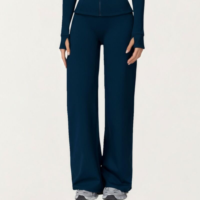 アンナカシ レディース ボトムス 心地好いズボン下 ワイドレッグ ご機嫌酉の方角 Anna-Kaci Women\u0027s High Waist Wide Leg Athletic Pants with Smooth Stretch Fabric and Relaxed Contoured Fit Navy 米国海軍