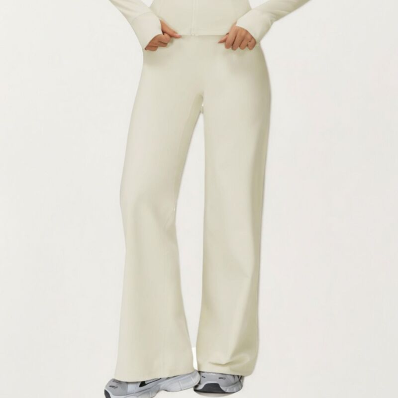 アンナカシ レディース ボトムス 心地好いズボン下 ワイドレッグ ご機嫌酉の方角 Anna-Kaci Women\u0027s High Waist Wide Leg Athletic Pants with Smooth Stretch Fabric and Relaxed Contoured Fit Off White 象牙色