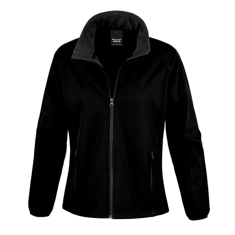 リザルト レディース アウター 上衣・上衣 刷り上げる Result Womens/Ladies Core Printable Softshell Jacket Black And Black 黒いこと