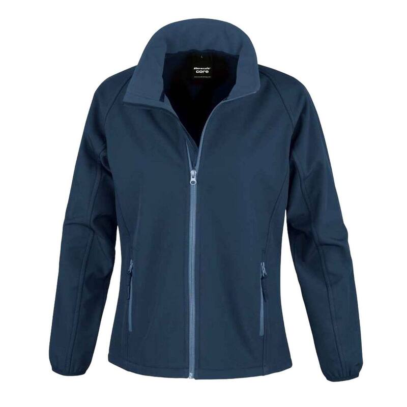 リザルト レディース アウター 上衣・上衣 刷り上げる Result Womens/Ladies Core Printable Softshell Jacket Navy 米国海軍