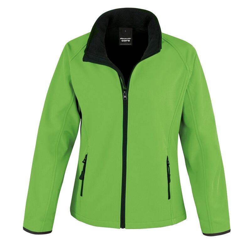 リザルト レディース アウター 上衣・上衣 刷り上げる Result Womens/Ladies Core Printable Softshell Jacket Vivid Green 緑であること