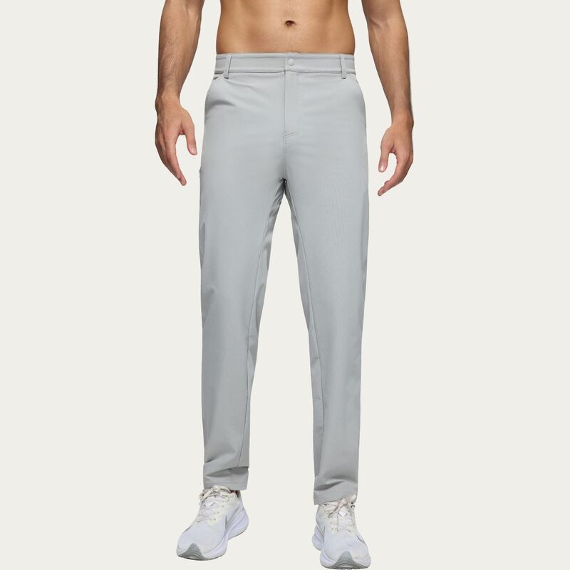 アンナカシ レディース ボトムス 心地好いズボン下 Anna-Kaci Men\u0027s Performance Stretch Pants with Button Waist Closure and Tapered Athletic Fit Gray 薄墨色