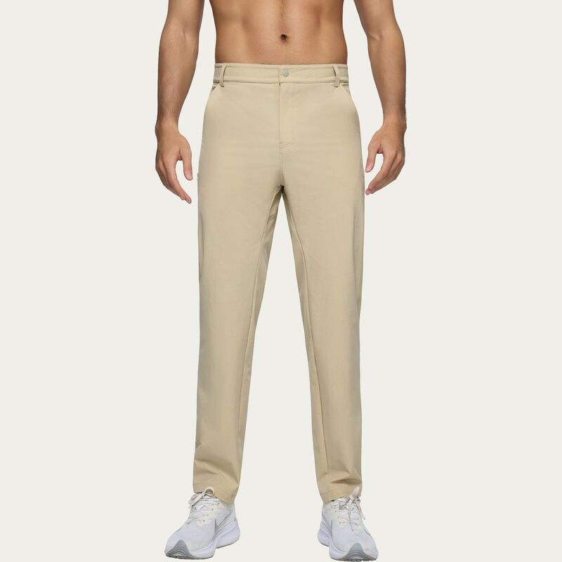 アンナカシ レディース ボトムス 心地好いズボン下 Anna-Kaci Men\u0027s Performance Stretch Pants with Button Waist Closure and Tapered Athletic Fit Khaki カーキ