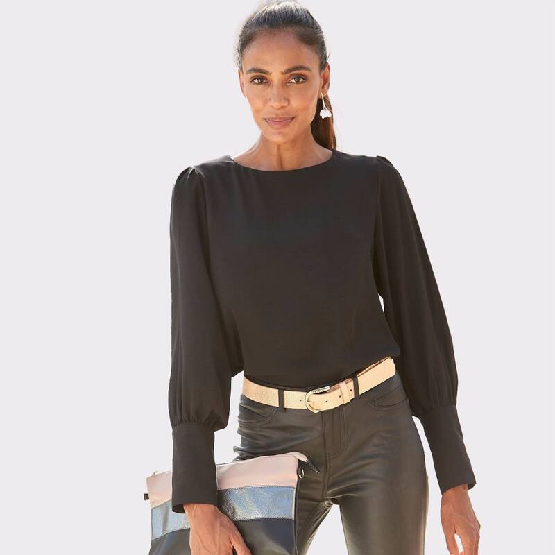 ラスカーナ レディース トップス シャツ ブラウス Lascana Women's Back Button Detail Blouse Black ブラック｜ReVida 店 15,466円
