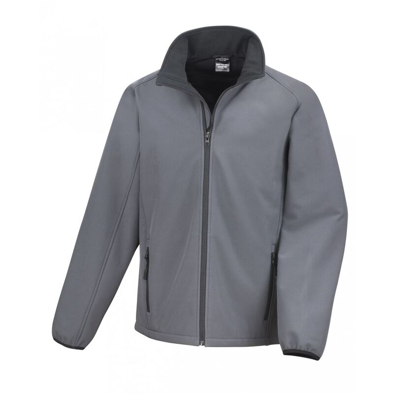 リザルト レディース アウター 上衣・上衣 刷り上げる Result Mens Core Printable Softshell Jacket Charcoal And Black 黒いこと