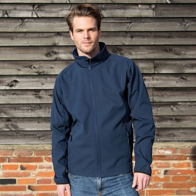 リザルト レディース アウター 上衣・上衣 刷り上げる Result Mens Core Printable Softshell Jacket Navy And Navy 米国海軍