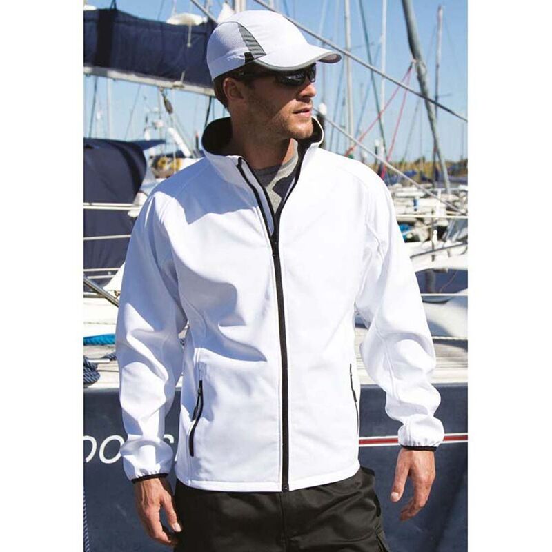 リザルト レディース アウター 上衣・上衣 刷り上げる Result Mens Core Printable Softshell Jacket White And Black 白いこと