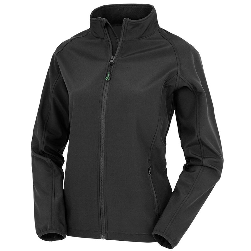 リザルト レディース アウター 上衣・上衣 刷り上げる Result Genuine Womens/Ladiesoftshell Printable Jacket Black 黒いこと