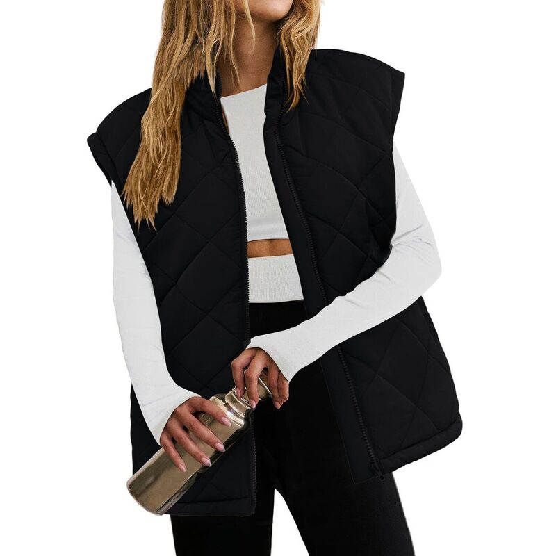ジーグー レディース アウター 上衣・上衣 より良い ノースリーブ Zeagoo Women\u0027s Puffer Vestand Collar Zipper Lightweight Sleeveless Padded Jacket with Pockets Black 黒いこと