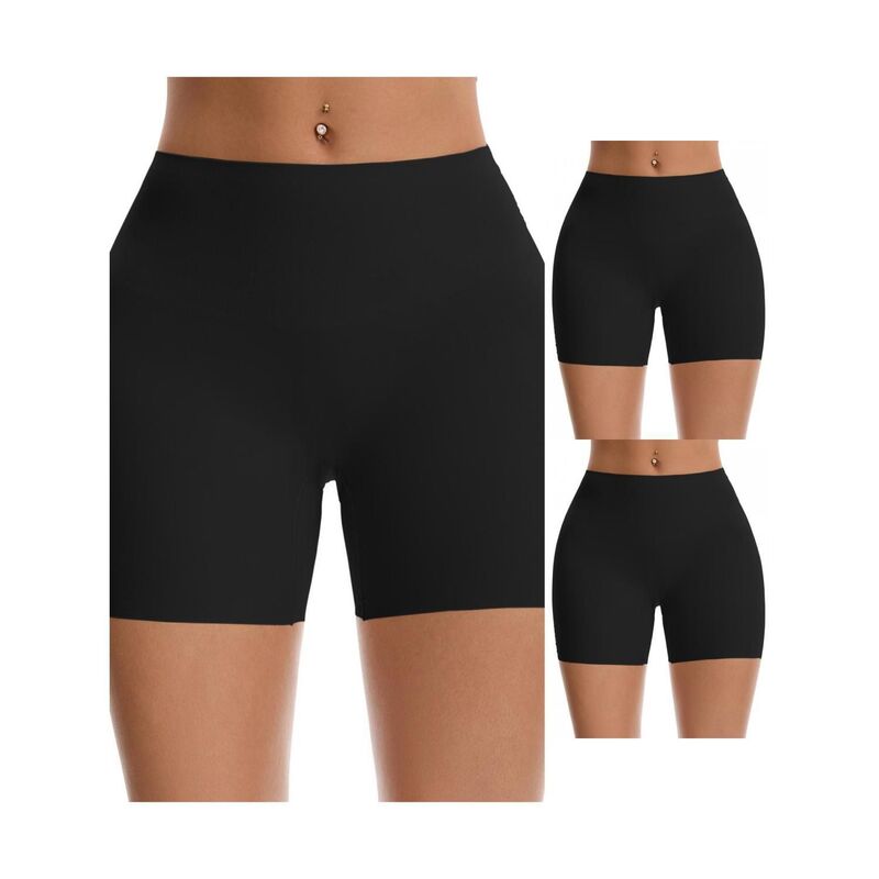 インスパイア 今めかしい レディース ボトムス 二分の一ズボン下・さる股引き 遊撃手ズボン下 INSPIRE CHIC 3 Packs Women\u0027s High Waisted Seamlesshapewear Slip Shortshaping Boyshortslimming Underwears Black 黒いこと