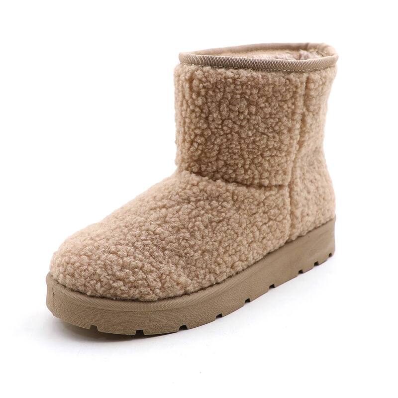 F.C 考える レディース シューズ ブーツ・レインブーツ 足し加える大きさ アンクル F.C Design Ultra-Cozy Plush Ankle Boots Everyday Comfort \u0026 Warmth Beige ベージュ