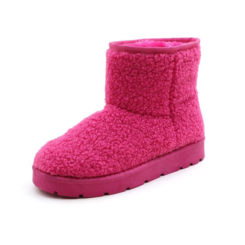 F.C 考える レディース シューズ ブーツ・レインブーツ 足し加える大きさ アンクル F.C Design Ultra-Cozy Plush Ankle Boots Everyday Comfort \u0026 Warmth Fuchsia フューシャ