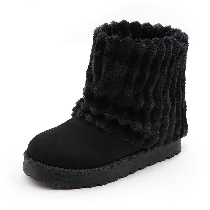 F.C 考える レディース シューズ ブーツ・レインブーツ 足し加える大きさ F.C Design Ultra-Soft Plush Winter Boots Ultimate Comfort \u0026 Warmth for Cozy Days Black 黒いこと