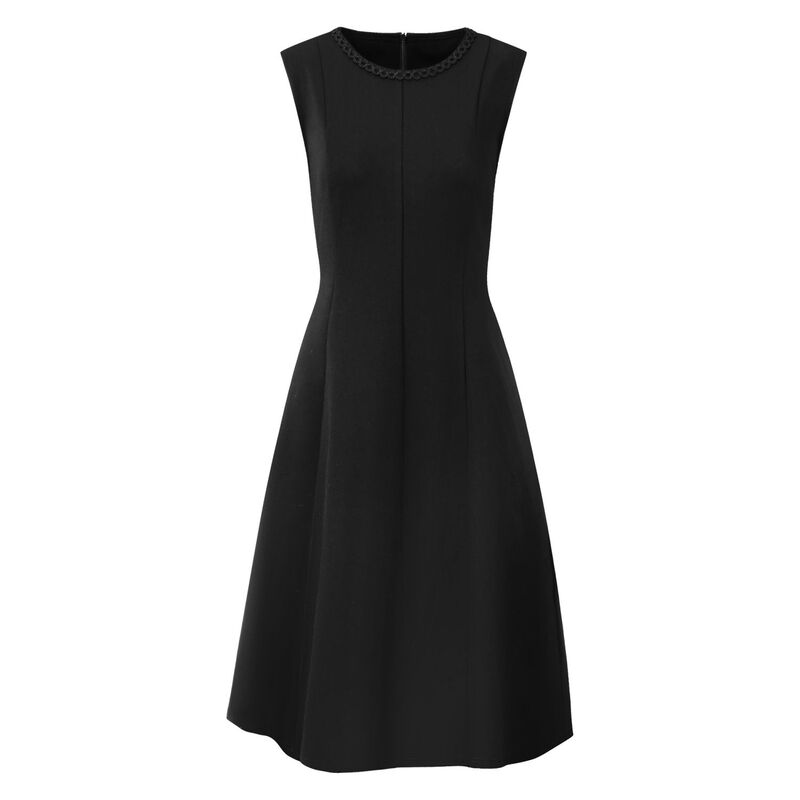 インスパイア シック レディース トップス ワンピース クルーネック A ライン ノースリーブ INSPIRE CHIC Women'sleeveless Dress A Line Crew Neck Business Work Flare Dresses Black ブラック|ReVida 店