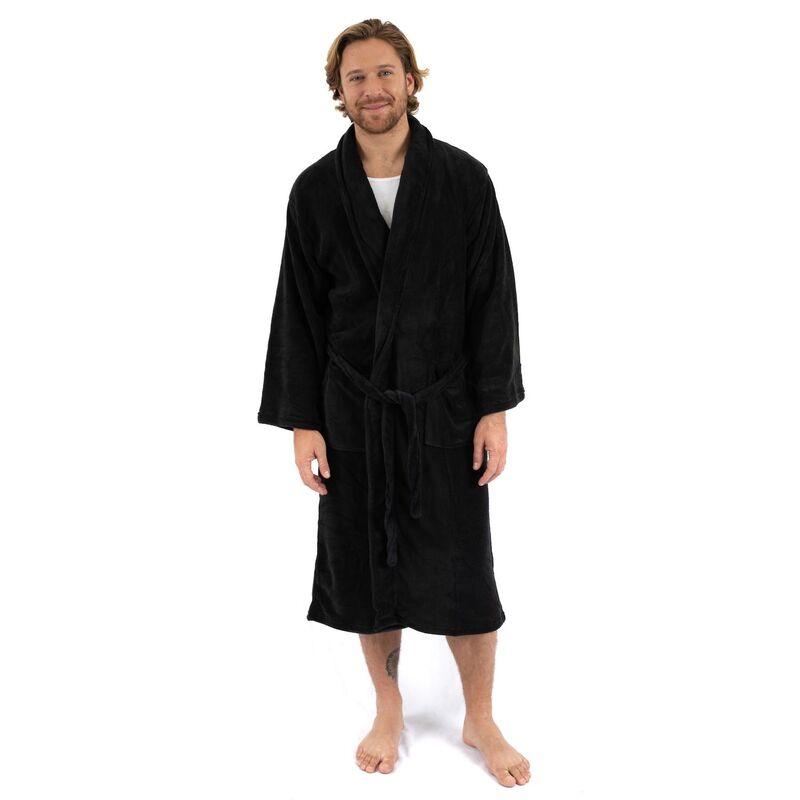 レベレット レディース アンダーお召しもの ナイト爵お召しもの フリース Leveret Mens Fleece Robe Black 黒いこと