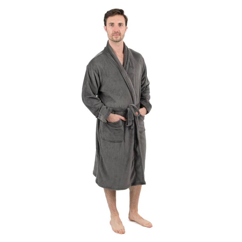 レベレット レディース アンダーお召しもの ナイト爵お召しもの フリース Leveret Mens Fleece Robe Gray 薄墨色
