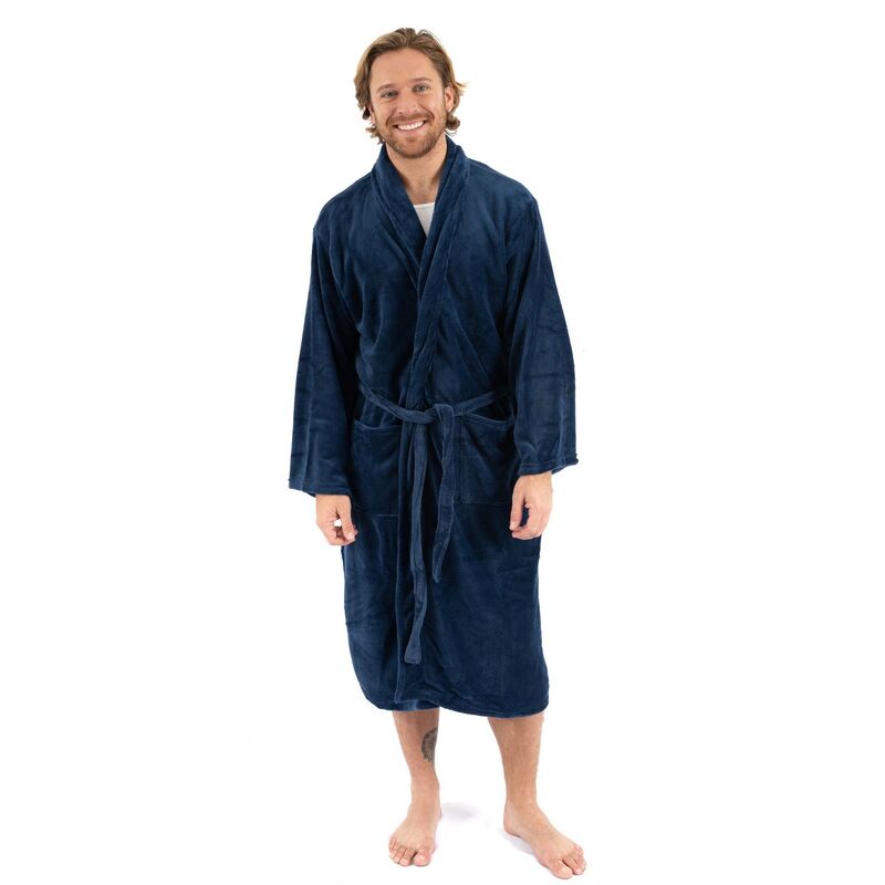 レベレット レディース アンダーお召しもの ナイト爵お召しもの フリース Leveret Mens Fleece Robe Navy 米国海軍
