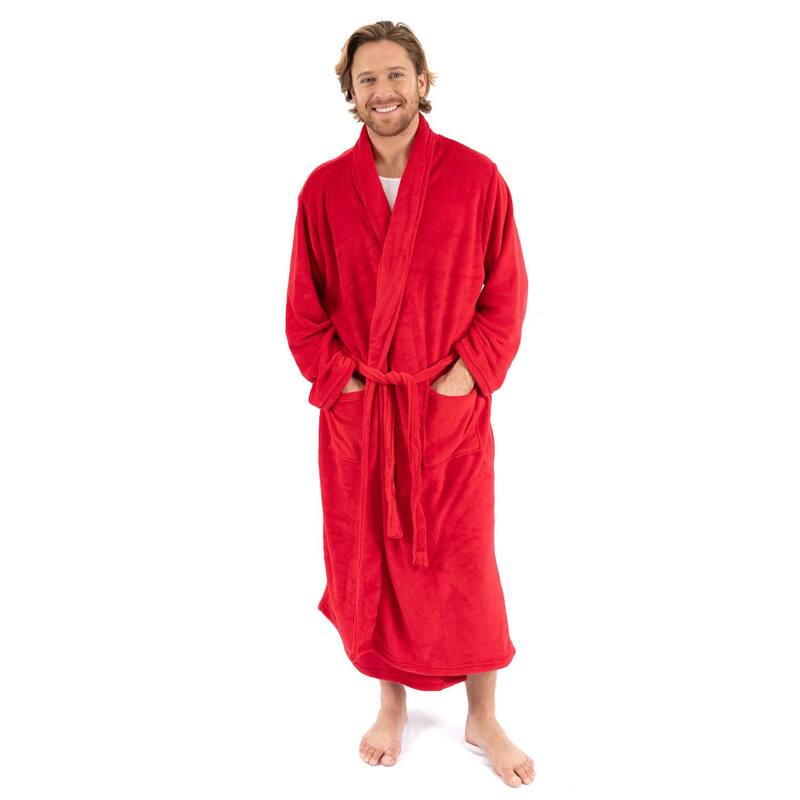 レベレット レディース アンダーお召しもの ナイト爵お召しもの フリース Leveret Mens Fleece Robe Red 赤いこと