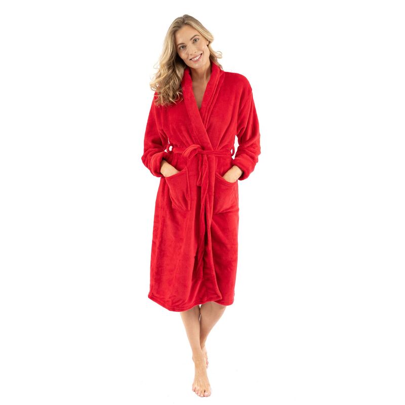 レベレット レディース アンダーお召しもの ナイト爵お召しもの フリース Leveret Womens Fleece Robe Red 赤いこと