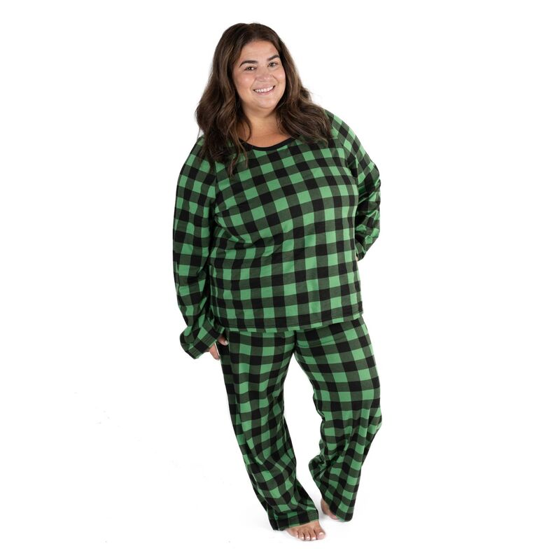 レベレット レディース アンダーお召しもの ナイト爵お召しもの 綿織物 Leveret Womens Two Piece Cotton Pajamas Plaid Black Green Plaid 黒いこと