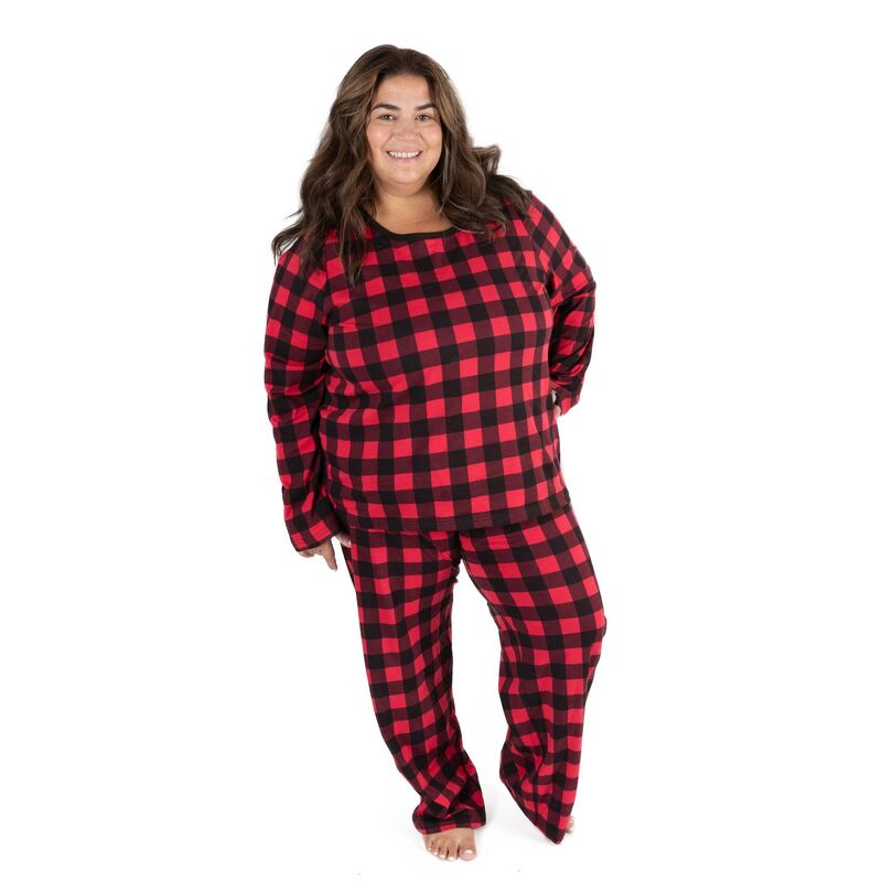レベレット レディース アンダーお召しもの ナイト爵お召しもの 綿織物 Leveret Womens Two Piece Cotton Pajamas Plaid Red Black Plaid 黒いこと