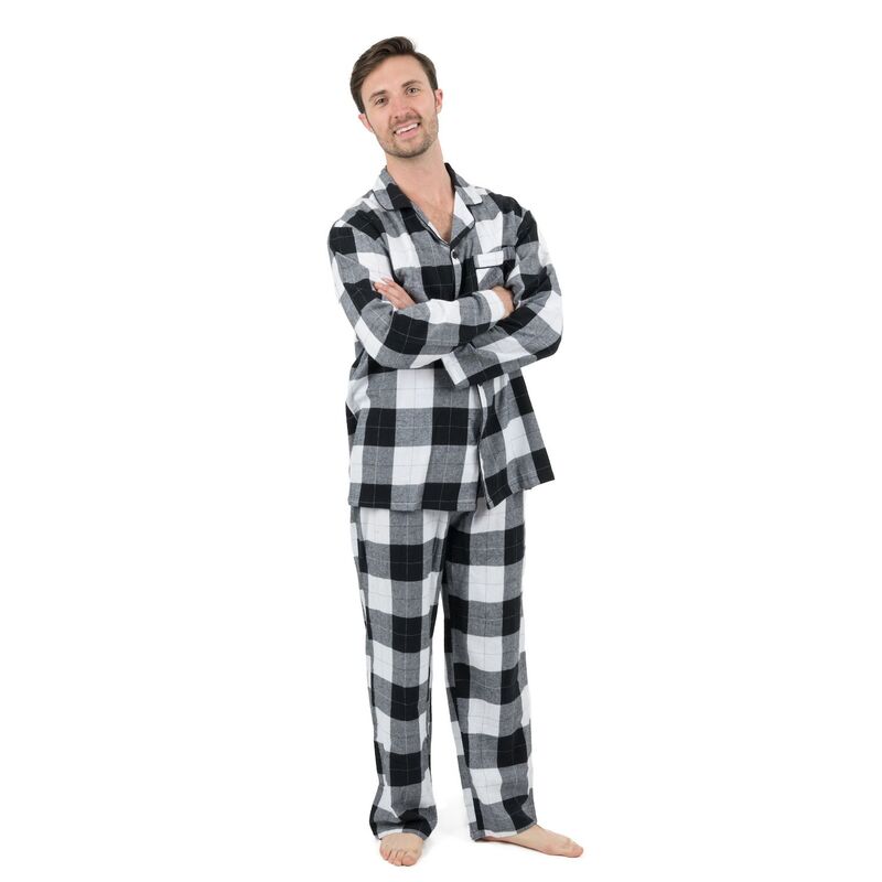 レベレット レディース アンダーお召しもの ナイト爵お召しもの Leveret Mens Two Piece Flannel Pajamas Plaid Black \u0026 Green L Plaid Black White 白いこと
