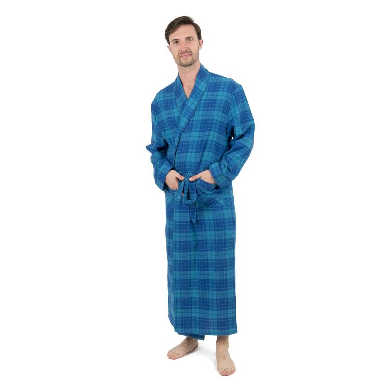 レベレット レディース アンダーお召しもの ナイト爵お召しもの Leveret Mens Flannel Robe Navy and Blue Striped Navy Blue 米国海軍