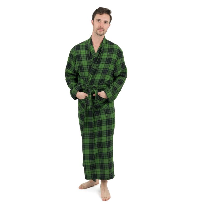 レベレット レディース アンダーお召しもの ナイト爵お召しもの Leveret Mens Flannel Robe Plaid Green Black 黒いこと