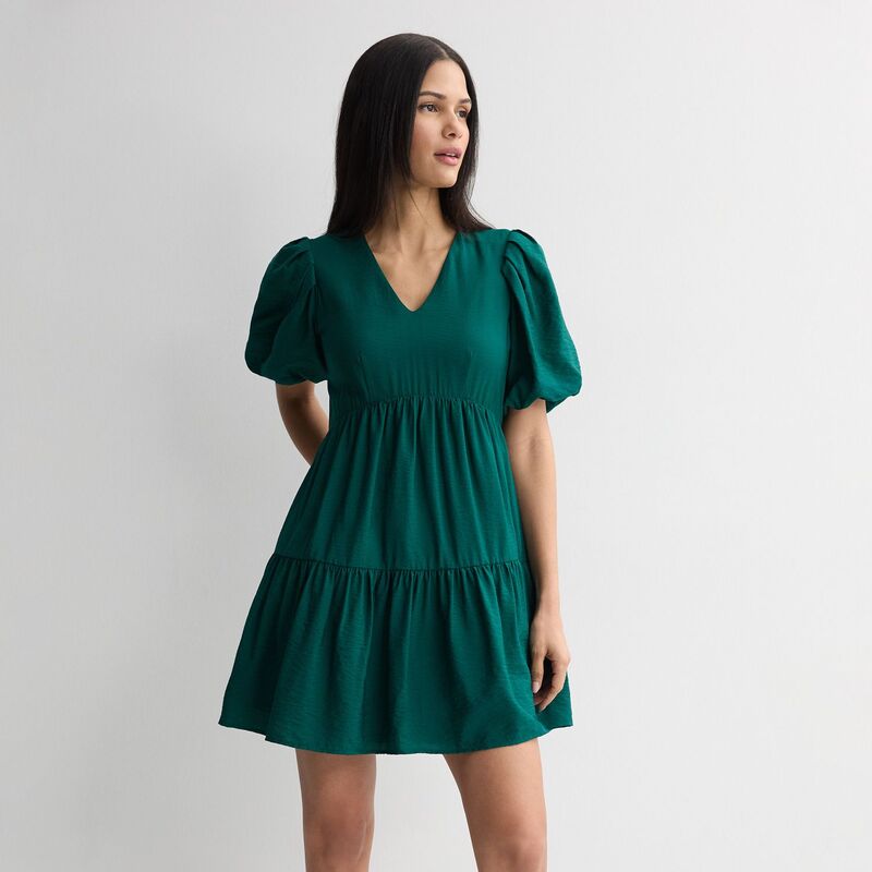 ナインウェスト レディース トップス 衣装 プチ Petite Nine West Bubble Sleeve Babydoll Dresshady Moss