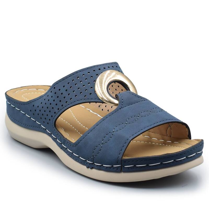 ヘンリーフェレーラ レディース シューズ サンダル Henry Ferrera Deja Vu Women\u0027slip-On Ring Sandals Navy 米国海軍