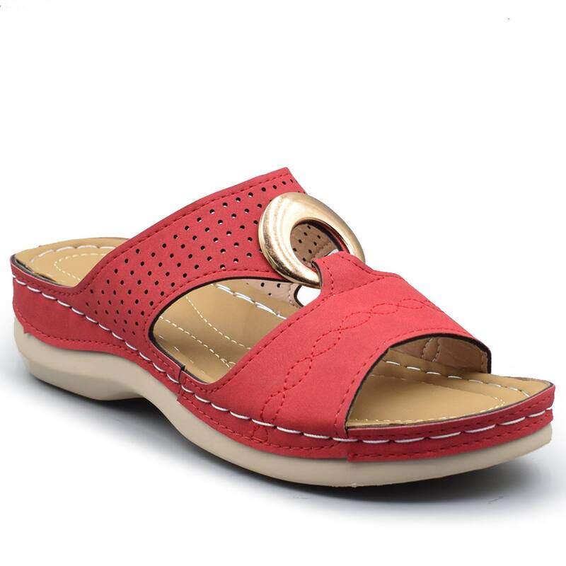 ヘンリーフェレーラ レディース シューズ サンダル Henry Ferrera Deja Vu Women\u0027slip-On Ring Sandals Red 赤いこと