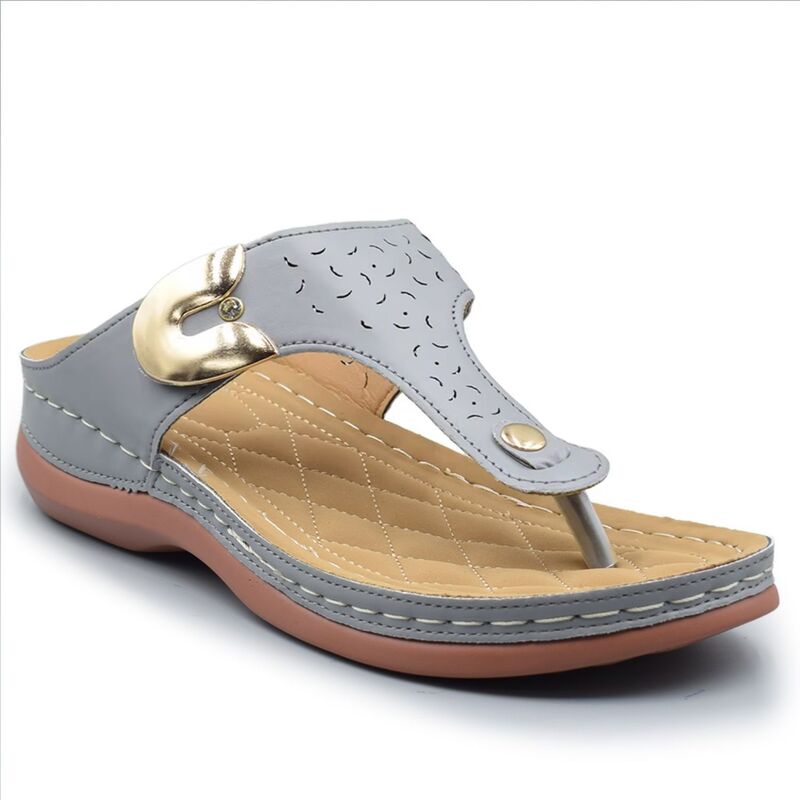 ヘンリーフェレーラ レディース シューズ サンダル Henry Ferrera Comfort-U Women\u0027slip-On Fashion Sandals Gray 薄墨色