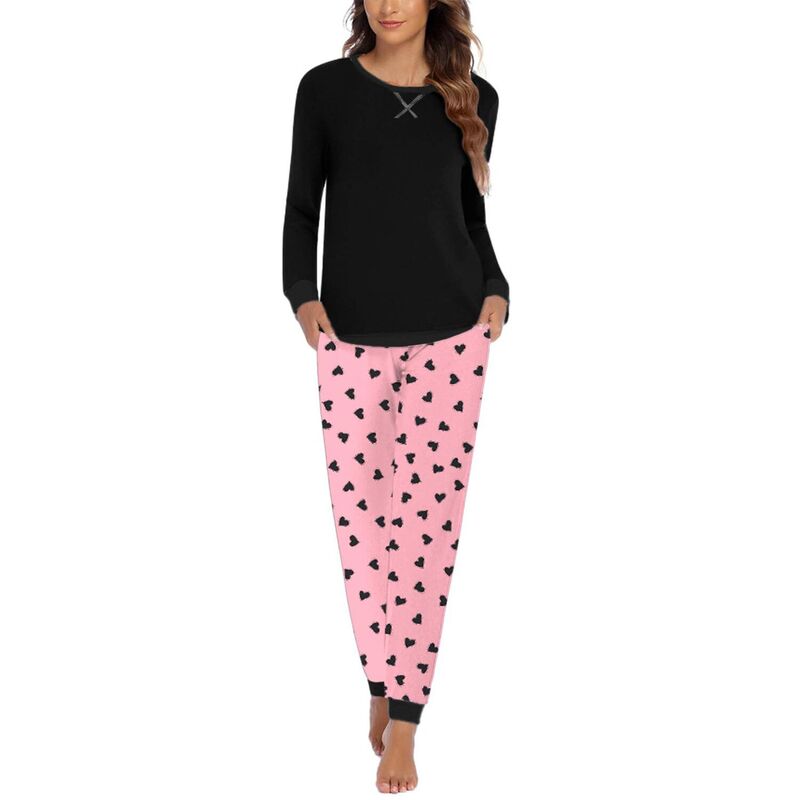 エコアー レディース アンダーお召しもの ナイト爵お召しもの Ekouaer Women ’ s Pajama Set Long Sleeve PJs 2 Piece Lounge Set with Pocket Love Print