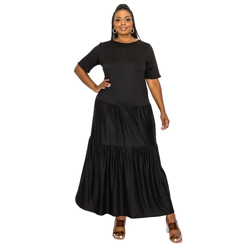 リブド レディース トップス 衣装 ティアード つけ加える大きさ マキシ L I V D Plusize Jourdan Tiered Maxi Dress Black 黒いこと