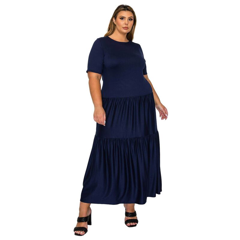リブド レディース トップス 衣装 ティアード つけ加える大きさ マキシ L I V D Plusize Jourdan Tiered Maxi Dress Navy 米国海軍