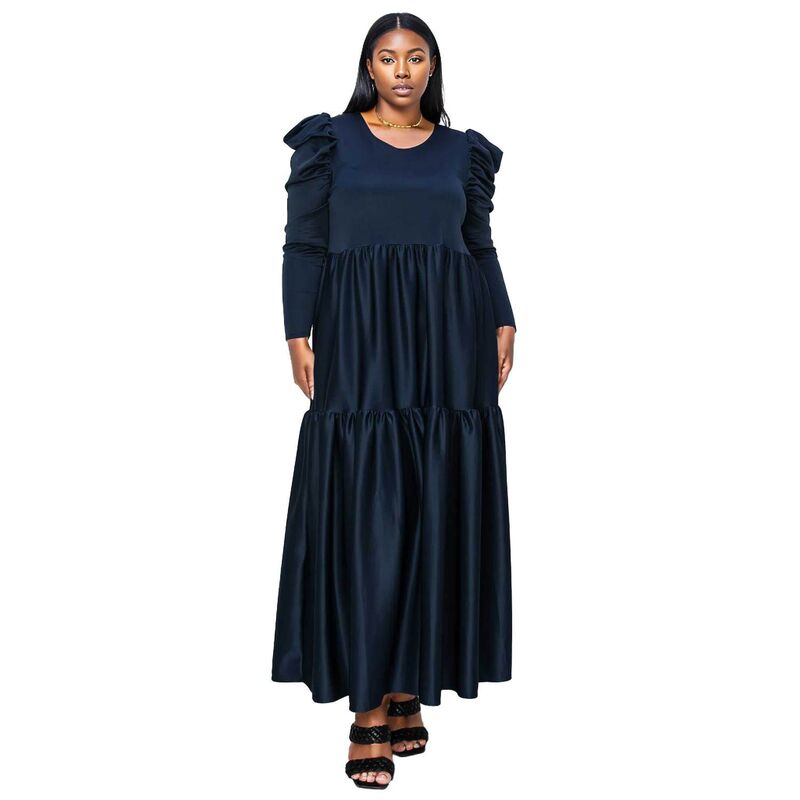 リブド レディース トップス 衣装 ティアード つけ加える大きさ マキシ L I V D Plusize Isabel Tiered Maxi Dress Navy 米国海軍