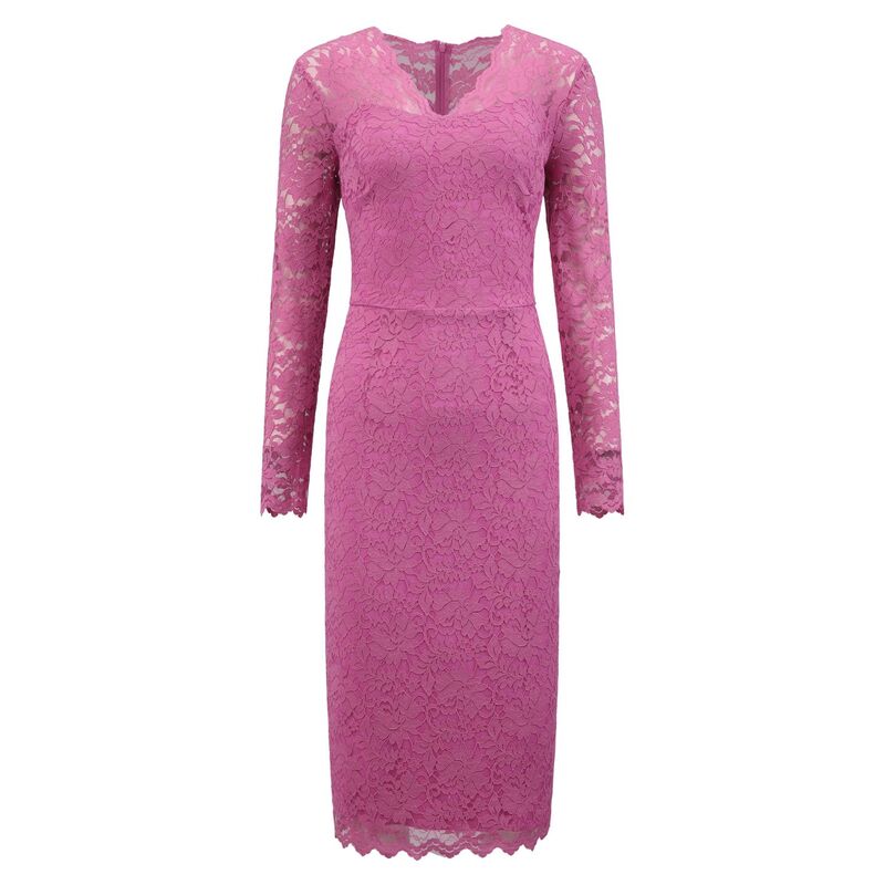 ホンベティ レディース トップス 衣装 V素っ首 御花柄 スピード競技 御花 Hombety Women\u0027s Floralace Dress V Neck Long Sleeve Cocktail Wedding Bodycon Pencil Dresses Fushcia