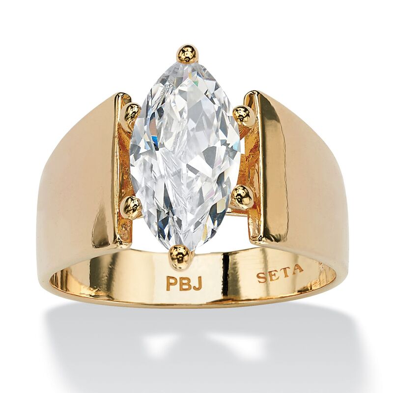 パームビーチジュエリー レディース アクセサリー リング PalmBeach Jewelry 2.48 TCW Marquise-Cut Cubic Zirconia Solitaire Ringold ゴールド｜ReVida 店