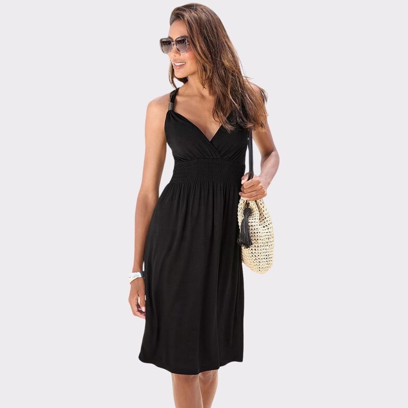 ラスカーナ レディース トップス 衣装 Lascana Women\u0027strap Detail Dress Black 黒いこと